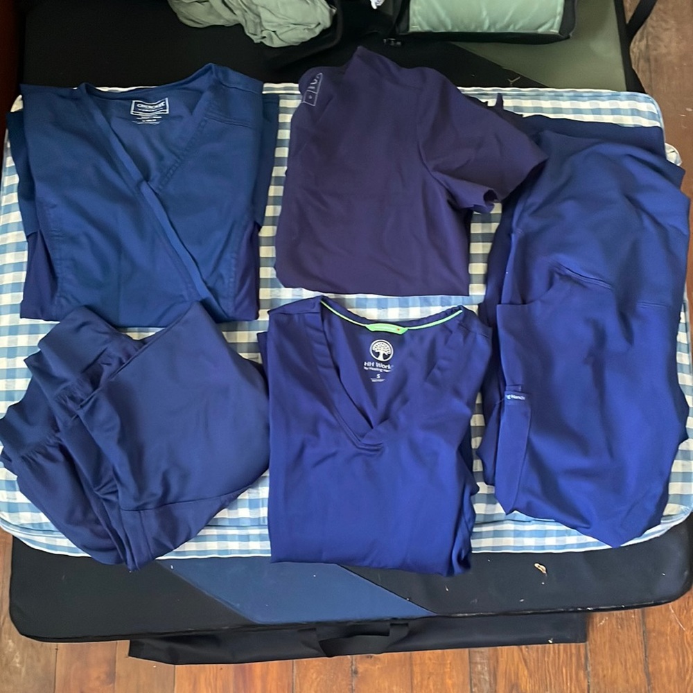 Maternity scrub bundle, 5 pieces, NAVY, EUC